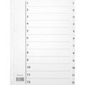 Register plast 1-12 A4 m/indeksark hvit